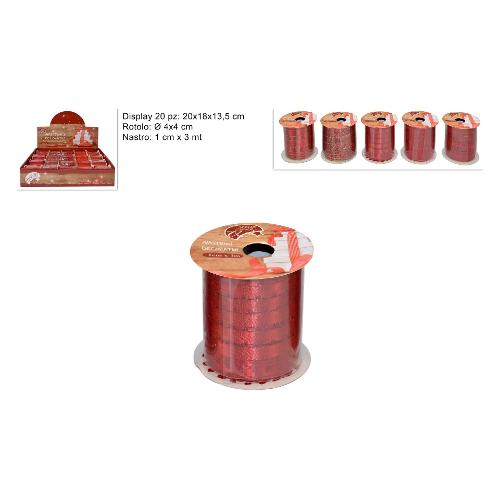 Due Esse Christmas Nastro Tessuto (10mmx3m) CHRISTMAS Assortito Red XNA13001731