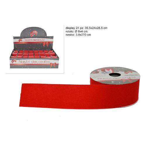 Due Esse Christmas Nastro decorativo Natale Velluto (270x3,8cm) CHRISTMAS Red LU000278