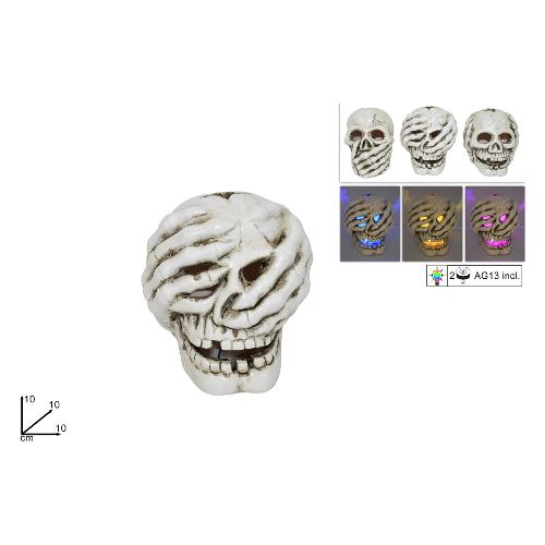 Due Esse Christmas Teschio con Luce Batter Decorazione Halloween XHW17000031