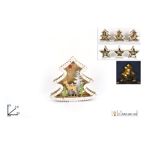 Due Esse Christmas Paesaggio con luci (22x21cm) Assortito GI009983