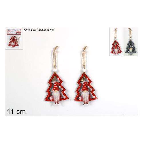 Due Esse Christmas Gnomo (2pz-11cm) Legno RO010752