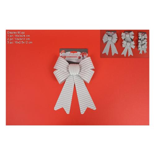 Due Esse Christmas Fiocco decorativo Natale Bianco velluto Assortito MN002264