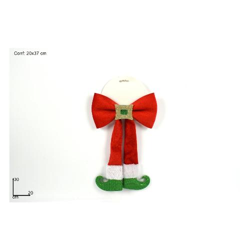 Due Esse Christmas Fiocco decorativo Natale (20x30cm) (1pz) Rosso e Verde RO010900