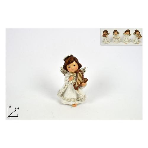 Due Esse Christmas Angelo musicista glitter Bianco (11 cm) XNA20004011