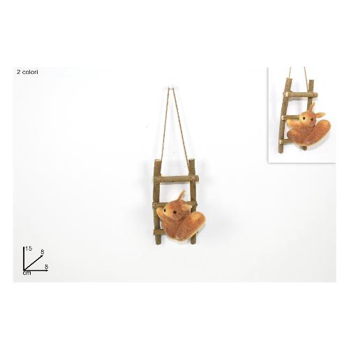 Due Esse Christmas Decoro scoiattolo su scaletta (15 cm) MI006621