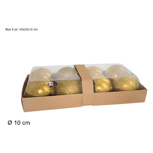 Due Esse Christmas Set palline albero di natale (8 pz) (10cm) Plastica Oro XNA17004191