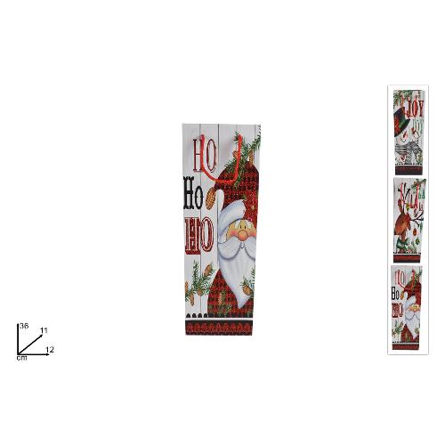 Due Esse Christmas Shopper natalizio (12x11x36 cm) porta bottiglia colore assortito XNA21032811