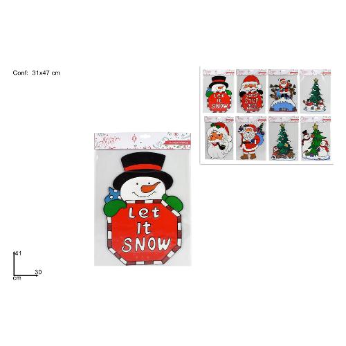 Due Esse Christmas Vetrofania Natale Personaggi Natale (30x41cm) Assortito XNA21017341