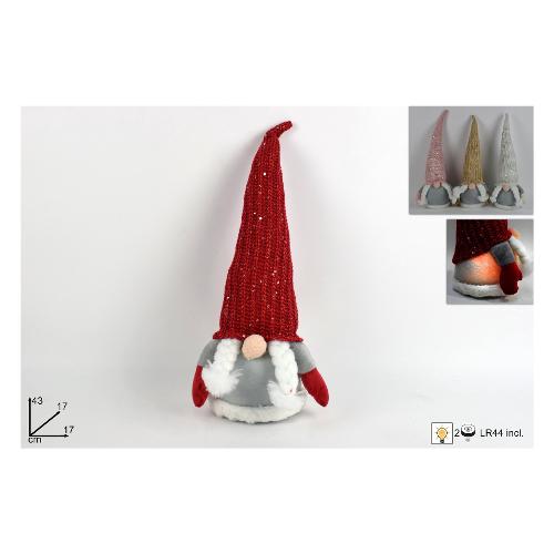 Due Esse Christmas Gnomo con Luce colore assortito (43 cm) CM003425