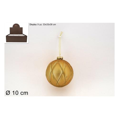 Due Esse Christmas Pallina albero (10cm) Vetro Oro CM003338A