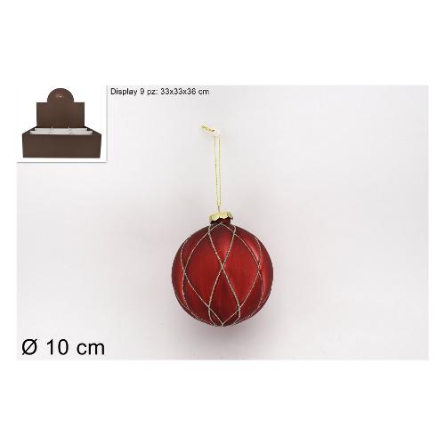 Due Esse Christmas Pallina albero (10cm) Vetro Rosso CM003338