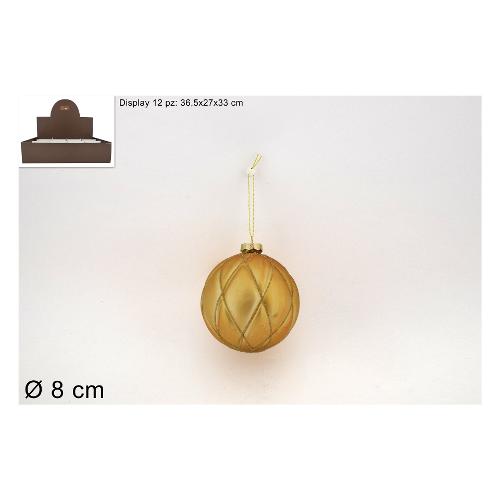Due Esse Christmas Pallina albero (8cm) Vetro Oro CM003337A