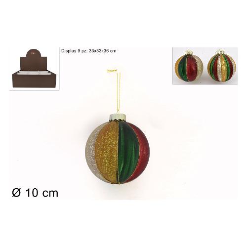 Due Esse Christmas Pallina albero (10cm) Vetro Assortito Multicolor CM003345A