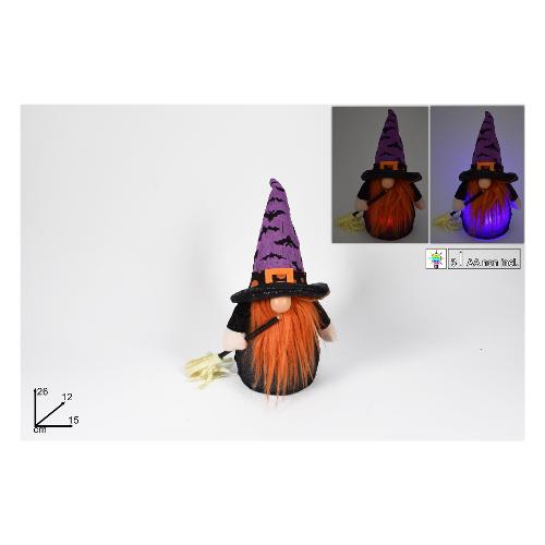 Due Esse Christmas Gnomo 26 cm con Luce Decorazione Halloween XHW19000411
