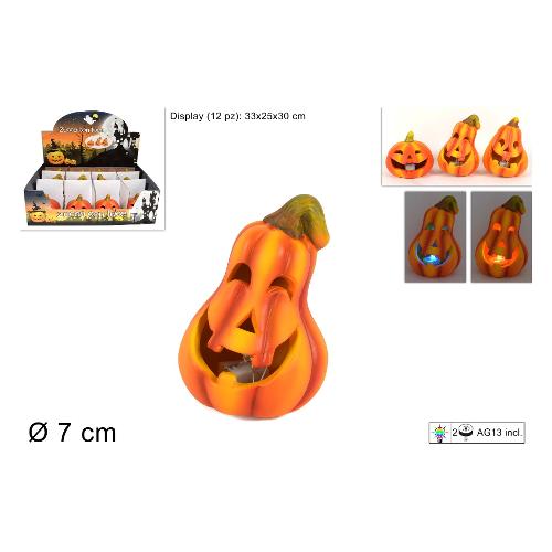 Due Esse Christmas Zucca con Luce Led 7 cm Decorazione Halloween XHW1800301