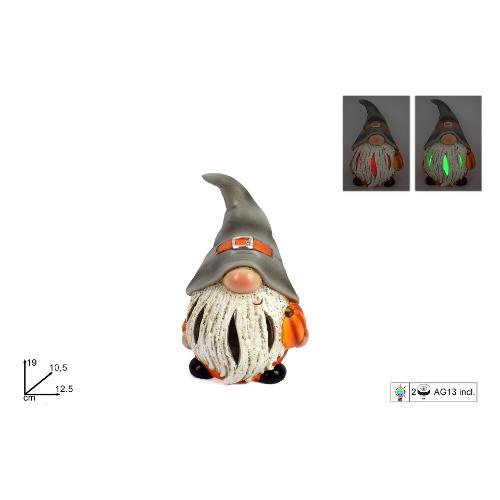 Due Esse Christmas Gnomo con luce 19cm Decorazione Halloween RO011206
