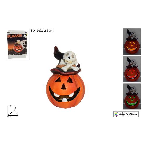 Due Esse Christmas Zucca 12 cm con Luce Decorazione Halloween Assortito XHW21000271