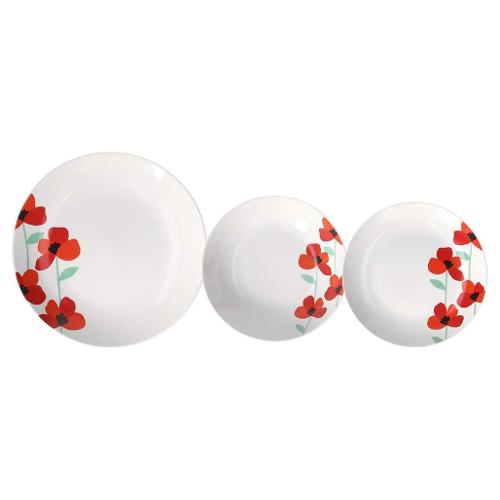 Tognana Servizio piatti Porcellana 18 pz POP VISBY Bianco e Rosso MC070185766