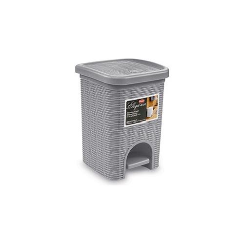 Stefanplast Pattumiera cucina (6L) coperchio a pedale ELEGANCE Grigio 30132