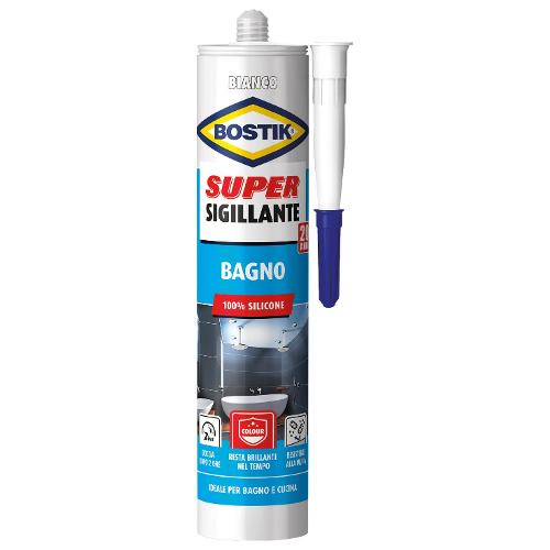 Uhu Bostik Silicone acetico Sanitari Super bianco tubo cartuccia 300 ml D2437