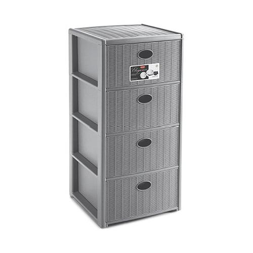 Stefanplast ELEGANCE Cassettiera 4 Cassetti Grigio (40cm)