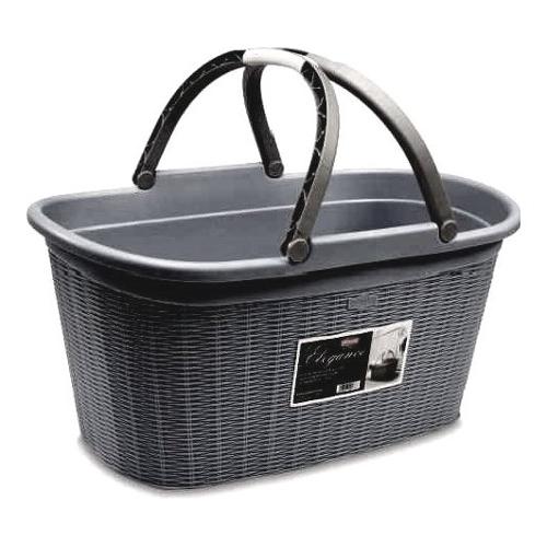 Stefanplast Cesta con manici (58x38x28cm) ELEGANCE Grigio pietra 30197