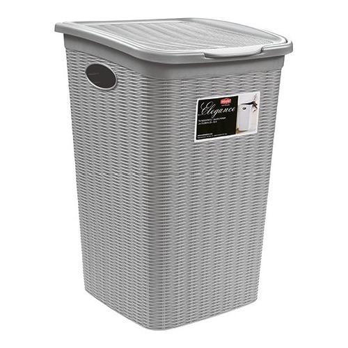 Stefanplast Porta biancheria Plastica (50Lt) ELEGANCE Grigio pietra 30081