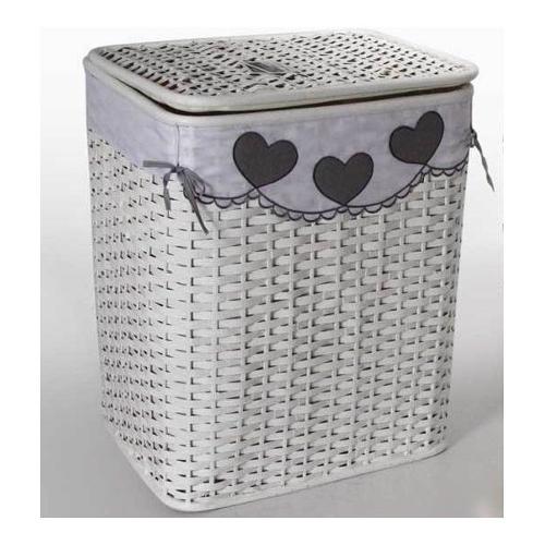 Gicos Porta biancheria Vimini (45x36x58cm) Bianco 748462