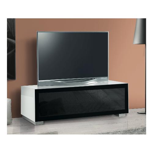 Munari MAGIC Porta tv Bianco e Nero lucido (150x45x51cm)