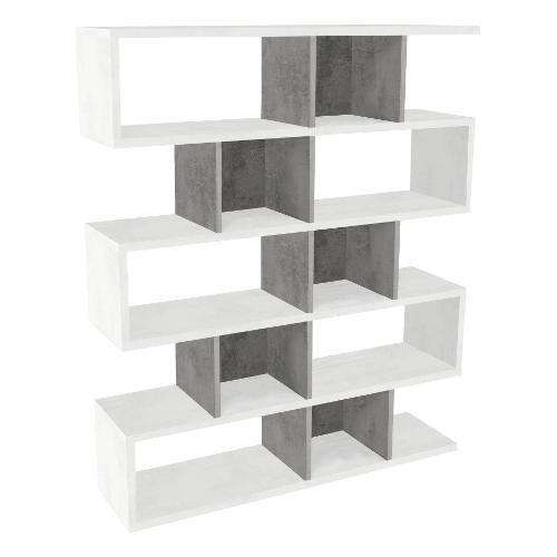 Sarmog DOUBLE Db325k Libreria Ossido bianco e Cemento (150 x 180 h cm) Mobile KIT