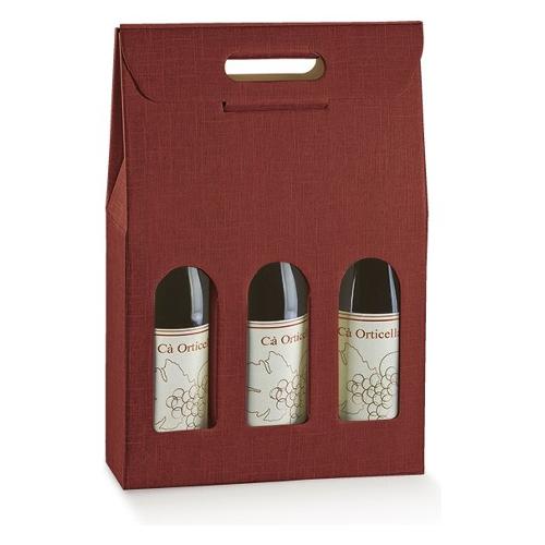 Scotton Scatola regalo per 3 bottiglie SETA Bordeaux (27x9x38,5 cm) 36109P