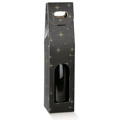 Scotton Scatola natalizia per bottiglia COSTELLATION Nero (9x9x38,5 cm) 138913S