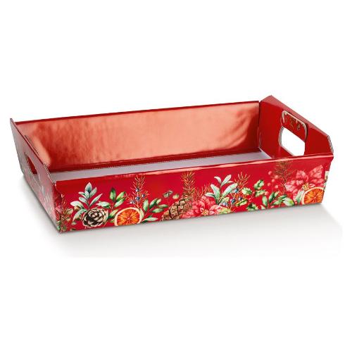Scotton Scatola regalo Cesto Natalizio BOTANICAL Rosso (40x30x12 cm) 39091