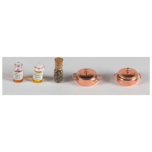 Rossi Rosa 2 pentole rame e 3 barattoli presepe Assortito 30029