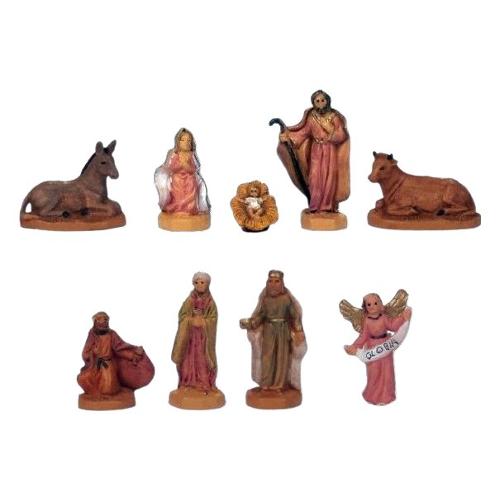 Rossi Rosa Figure Natività 5 pz Wood (4 cm) 11604N5