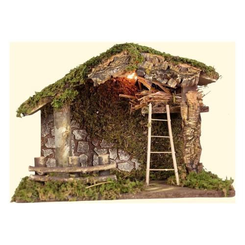 Rossi Rosa Capanna presepe Con Scaletta 80271