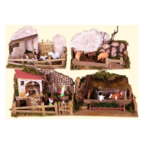 Rossi Rosa Recinto con animali 20x14 cm presepe Assortito 85443