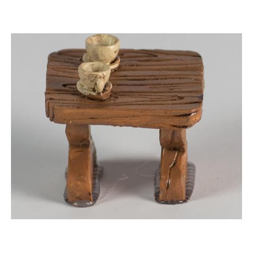 Rossi Rosa Tavolino in resina con tazzine 4x3 cm presepe 11818