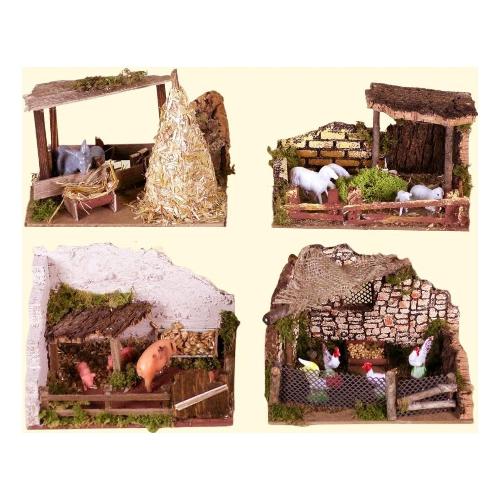 Rossi Rosa Recinto con animali 15x10x11 cm presepe Assortito 85416