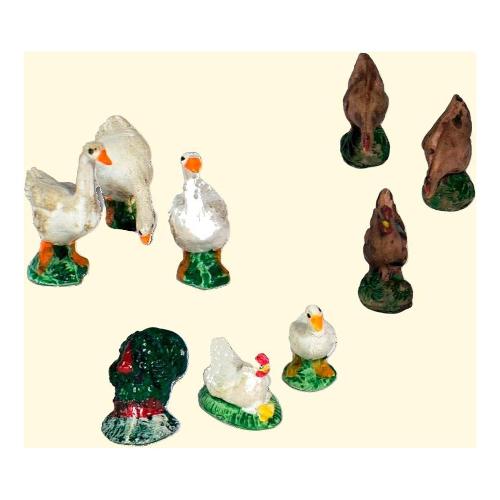 Rossi Rosa Animali da cortile presepe Set 3Pz Assortito C3133