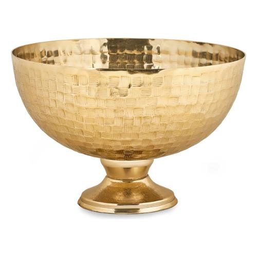 Fade Vaso Alluminio (31x33cm) Coppa con Piede INDIRA GLAMOUR Oro 57005