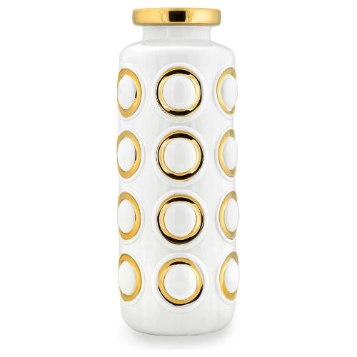 Fade Vaso Ceramica (17x42cm) Con Scatola Regalo NARCISO GLAMOUR Bianco e Oro 56993