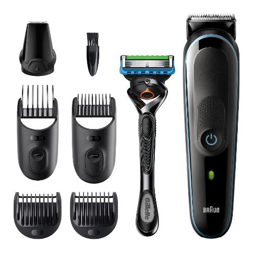 Braun Regolabarba ALL IN ONE TRIMMER 5 7In1 Styling Kit Black e Blue MGK5355