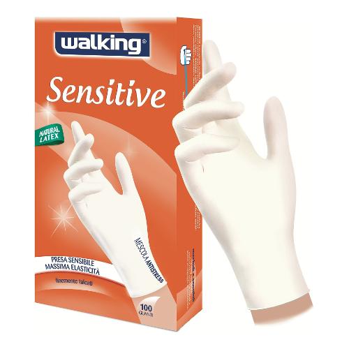 Walking Guanti monouso 100 pz SENSITIVE Bianco taglia S 110311