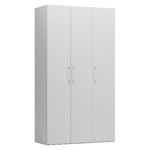 Armadio 3 ante 2 cassetti SMART bianco frassino L.123,1 H.211 P.53,3 cm