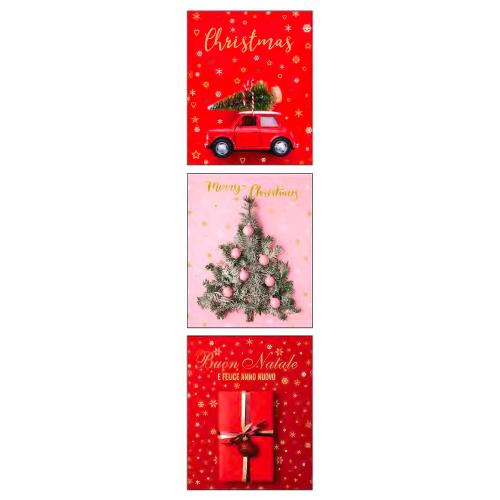 Marpimar Chiudi pacco Buon Natale con glitter iridescente Assortito 21ABN24