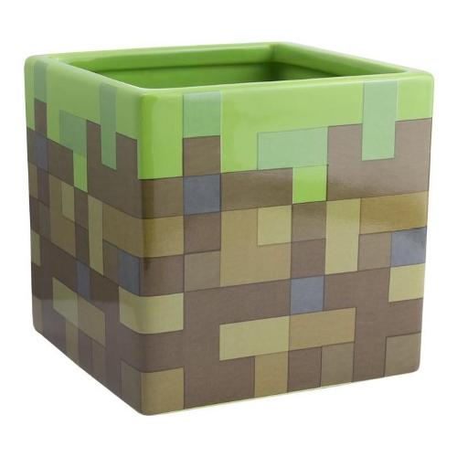 Paladone Porta penne Grass Block And Plant MINECRAFT Verde e Marrone PP9465MCF