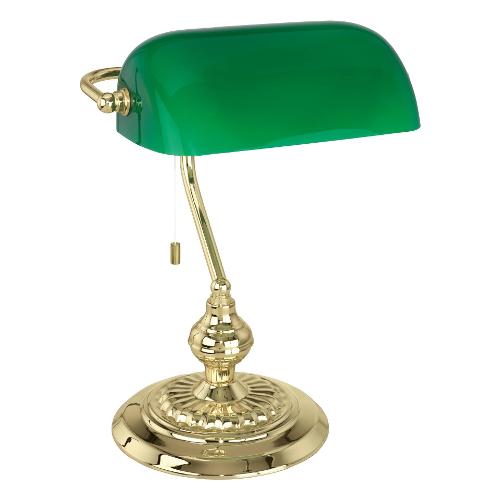 Eglo Lampada tavolo BANKER Ottone e Verde (27,5x39cm) 90967 1 luce - E27 - Max 60W