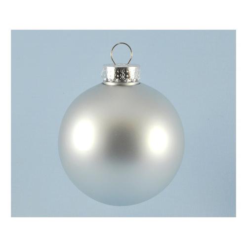 Santa Claus Pallina albero Natale (8cm) (1pz) Plastica Argento SFATM80ACOL
