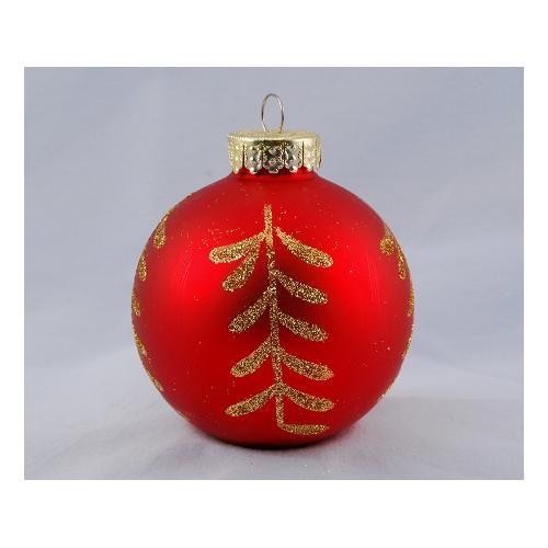 Santa Claus Pallina albero Natale (1pz-10cm) Plastica Sfera Ramo Rosso Oro Assortito TE192317